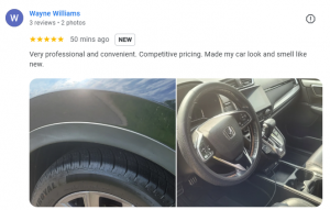 Screenshot of Google review for Detailing Knights