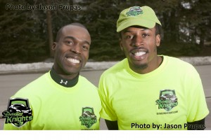 Daniel Campbell and Ryan Knight cleaning