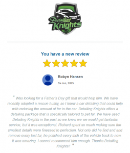 Google review testimonial for Detailing Knights