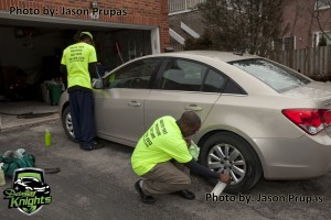 Getting a car cleaning at home